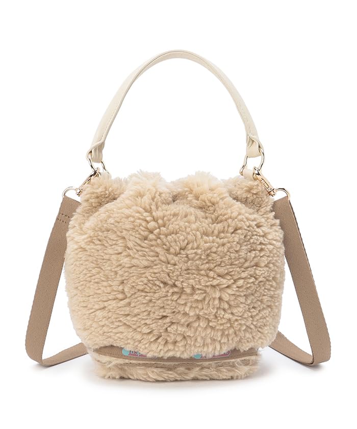 Official Shoulder Bag SM DRAWSTRING First Warm Beige Fur [LeSportsac] BAG/1061 Women's