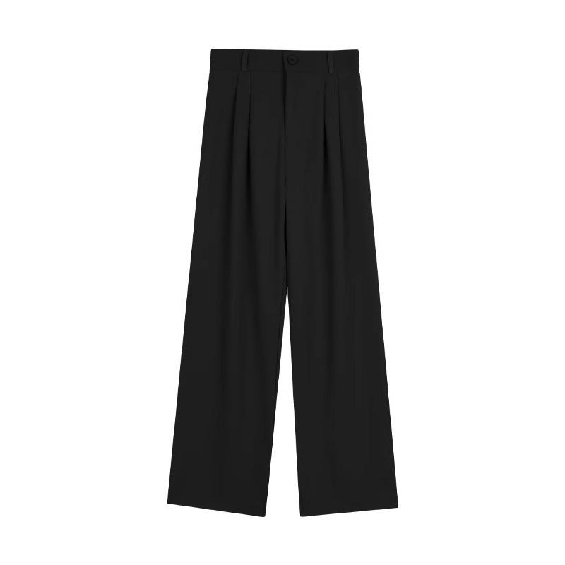 Summer new fashion suit casual pants women's straight high waist mopping wide leg trousers