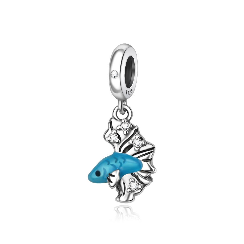 925 Silver Ocean Marine Life Charms Octopus Turtle Fish Whale Mermaid Seahorse Beads DIY Jewelry Making Supplies for Necklace Bracelet