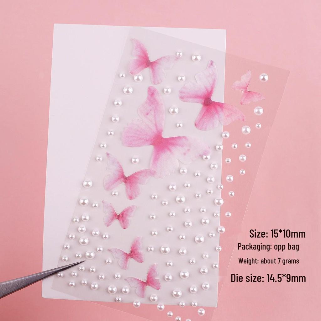 3D Butterfly & Star Face Sticker Set with Rhinestones & Pearls for Kids