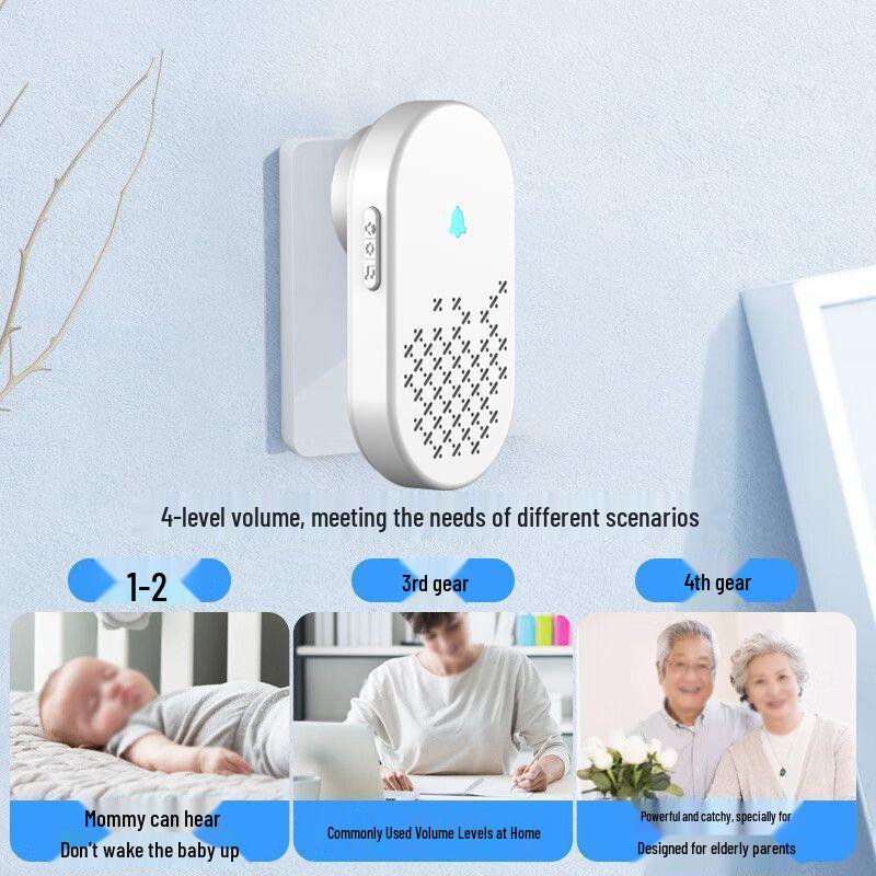 Wireless Smart Doorbell with Long-Range Remote Control, Adjustable Volume & Elderly Caller Support