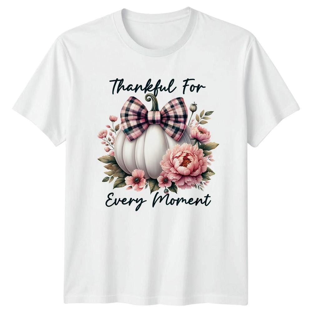 Thankful For Every MoUnisext Unisexs TShirt Floral Pumpkin Thanksgiving Gift S