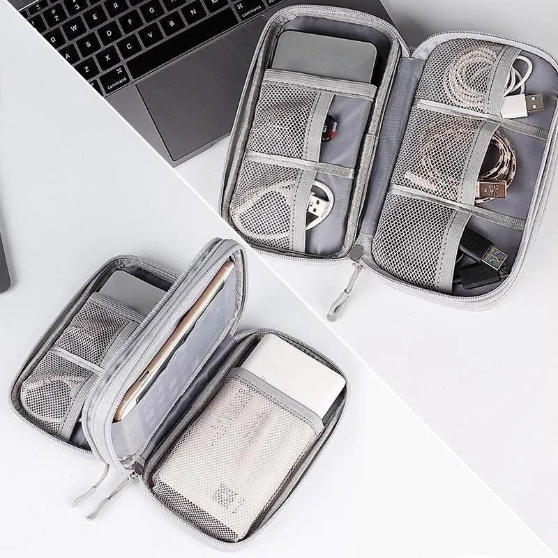 Travel Portable Digital Product Storage Bag USB Data Cable Organizer Headset Earphone Charging Treasure Box Bags Accessories