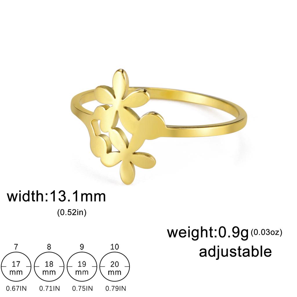 Stainless Steel Small Elegant Flower Ring Women Bohemian Finger Rings 2026 Fashion Wedding Band Jewelry Birthday Gift