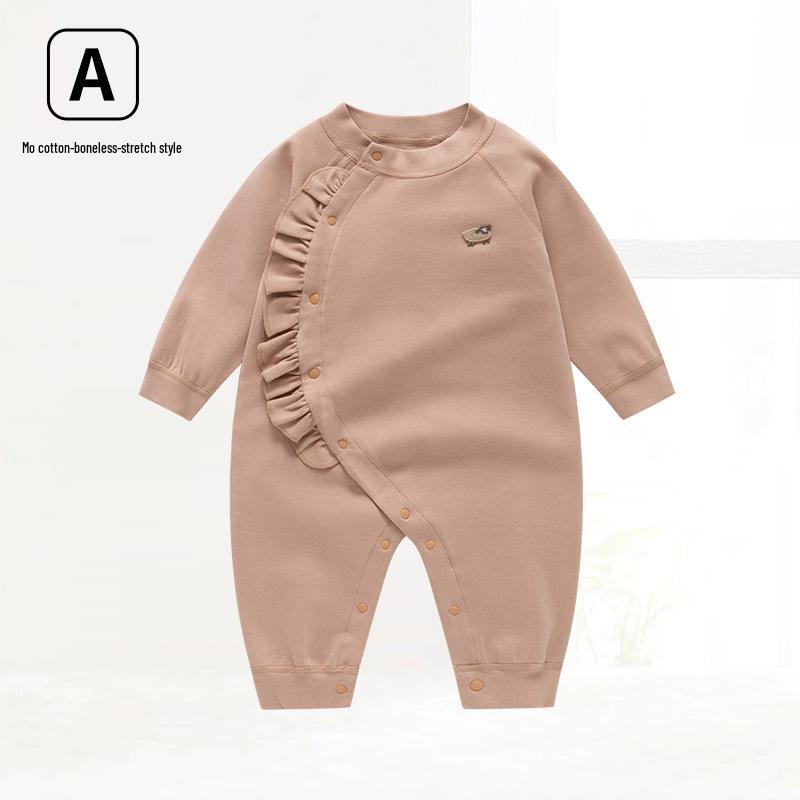 Newborn Cotton Harem Romper - Autumn/Winter, Side-Opening