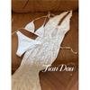 Greek Goddess Vacation Dreamy High-end Lace Fishtail Long Dress Swimsuit Bikini Beach Island