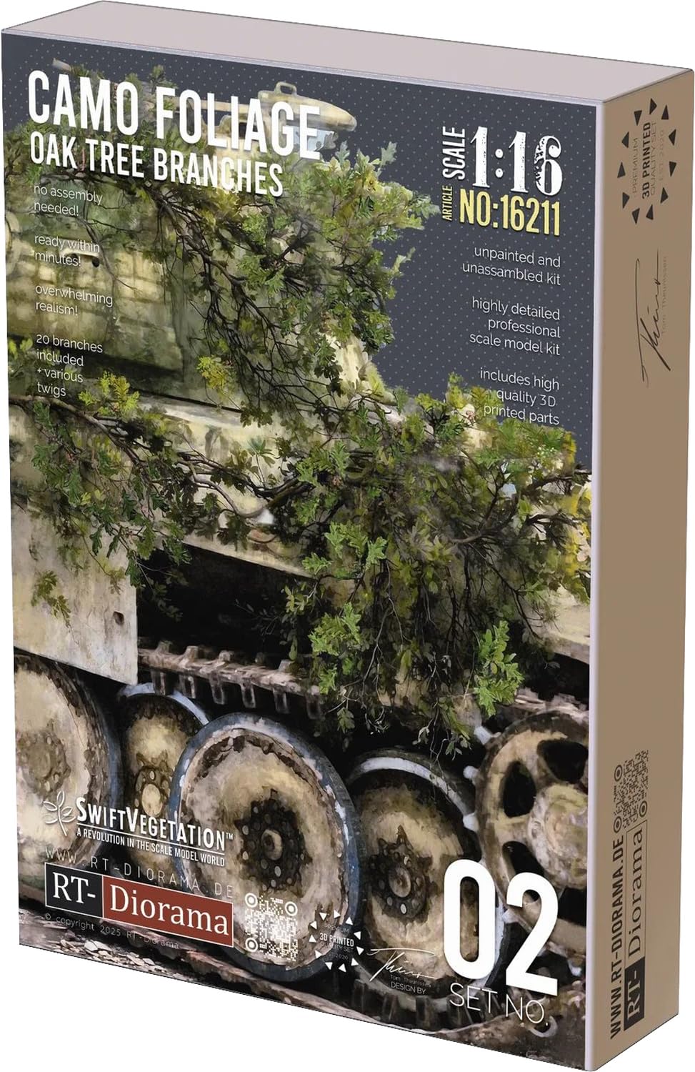 

RT Diorama Oak Branch Miniature Accessory RTD16211 1/16 (Camouflage) (Scenery)