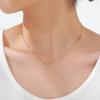 Minimalist Round Bead Necklace 18K Gold Plated for Women Gold Color Stainless Steel Flat Rolo Chain Jewelry Gifts