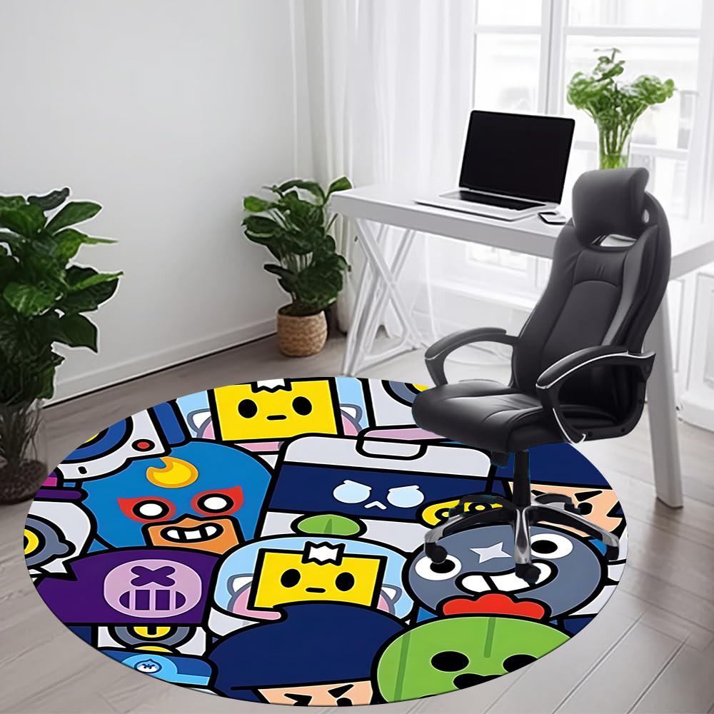 1pc Robot Toy Office Round Area Rug, Indoor Mat Suitable ForOffice, Under Office Chairs Bedroom Living Room Home Decor, Room Deco,  N40