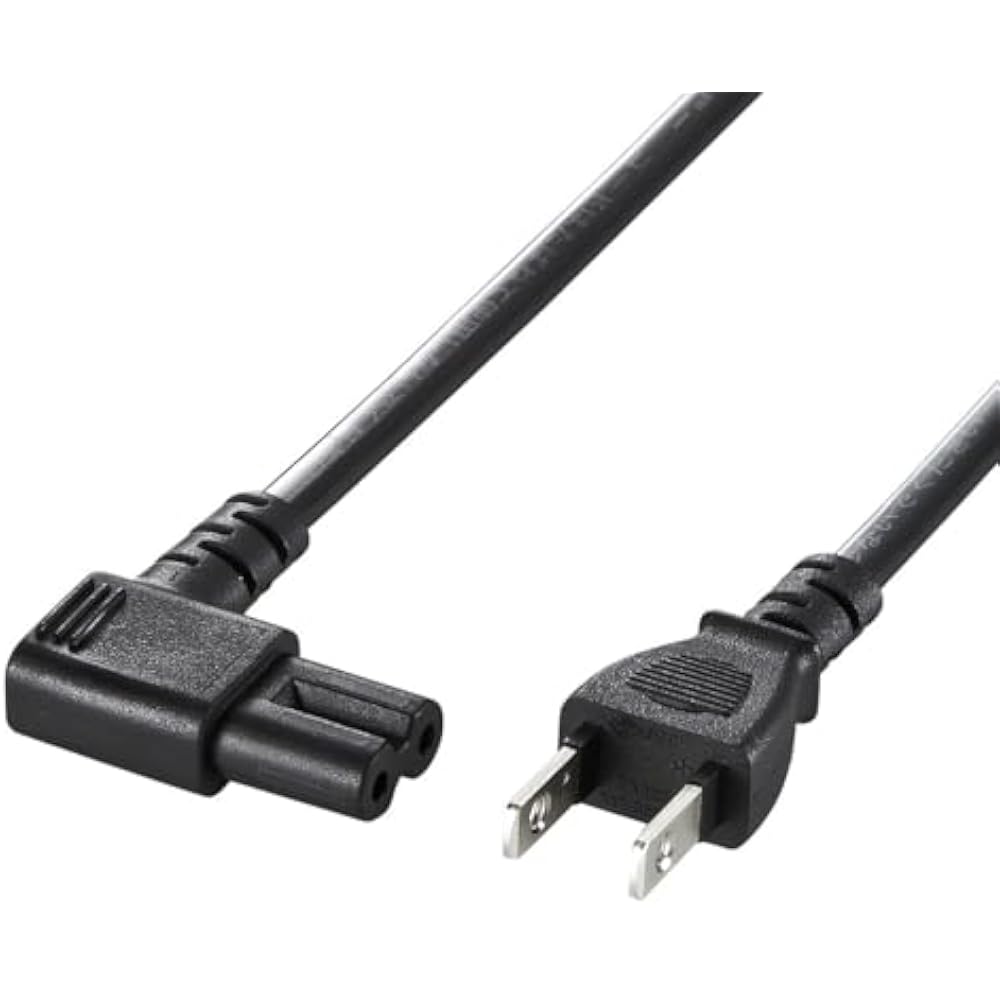 Sanwa Supply Power Cord (2P, L Type Connector) 1m KB-DM2L-1