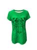 2023 European & American Halloween Skull Print Casual Women's Short Sleeve Sweatshirt Top