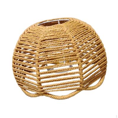 Lamp Shade Handmade Paper Rope Woven Lampshade Decorative Cover Replacement Rustic Classic