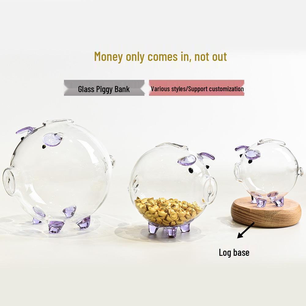 Mini Golden Bean Borosilicate Glass Piggy Bank & Wishing Bottle