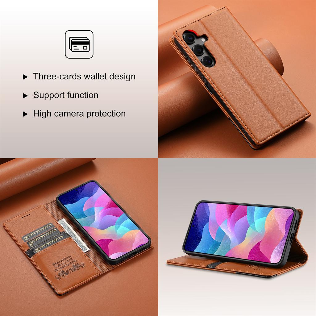 Magnetic Leather Wallet Card Flip Case For Samsung Galaxy A56 A36 A26 A16 A17 A06 A55 A35 A25 A54 A34 A15 5G A14 A07 A06 A71 A53
