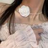Specical Design with Large Flower Rose Flower Choker Long Rope Adjustable Wedding Neck Accessories Rose Choker Women