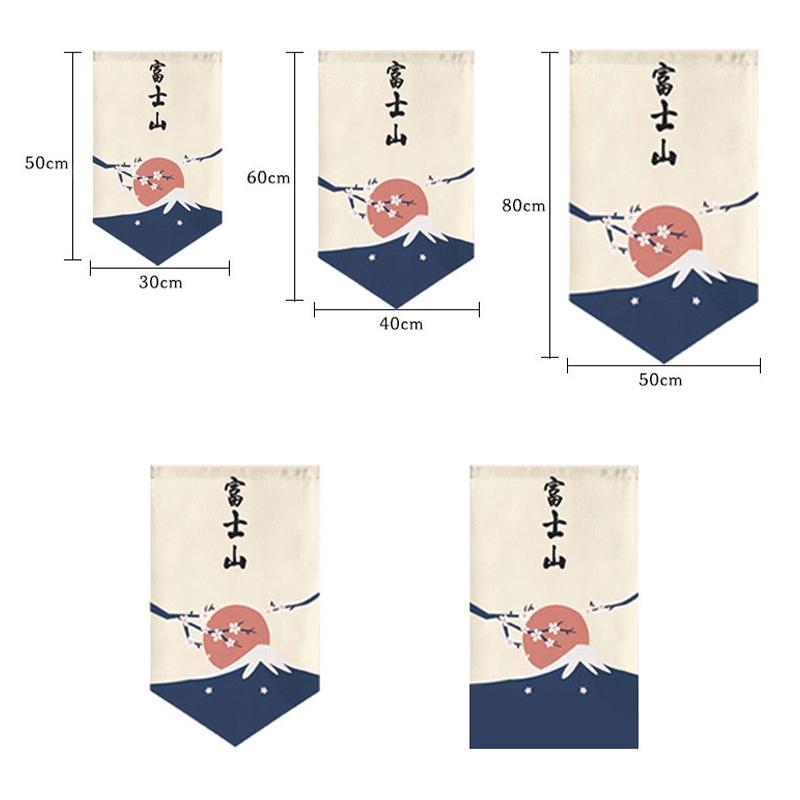 Japanese Short Door Curtain Wave Koi Kitchen Partition Triangle Flag Restaurant Hanging Curtain Pennant Izakaya Decor Drapes