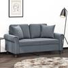 Vidaxl 2-Seater Sofa With Cushions, Dark Grey, 120 Cm, Velvet