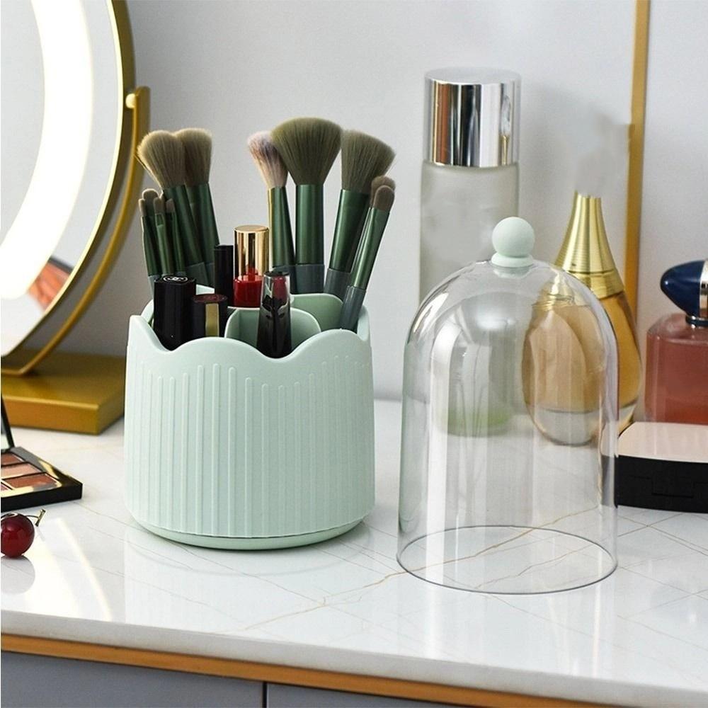 Dust-proof Rotatable Makeup Brush Box Detachable Desktop Makeup Organizer  Lipstick Eyebrow