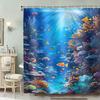 3D Ocean Shower Curtain Tropical Fish Coral Reef Design Sea World Art Calm Nature Decor Waterproof Printed Bath Curtain Home