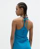 Bante Halterneck Body-Conscious Dress With Crystal Logo In Blue