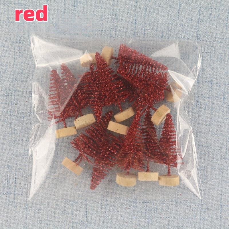 12PCS DIY Mini Christmas Tree 4.5cm Sisal Silk Cedar Desktop Decoration Small Christmas Tree Xmas New  Navidad Decor Gifts