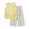 Fuluomi Girls' Summer Korean Casual Top & Wide-Leg Pants Set