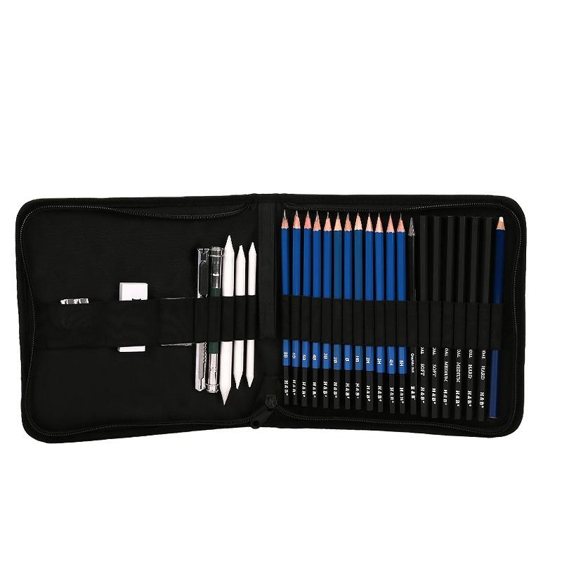 28pcs Professional Artist Sketch Charcoal Drawing Set 2B