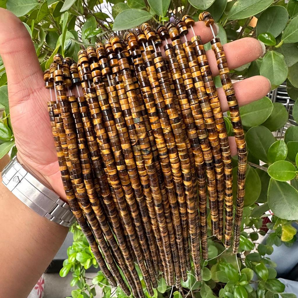 Koraliki z kamienia tygrysiego oka, okrągłe, pod kątem prostym 3x6mm do akcesoriów do biżuterii DIY