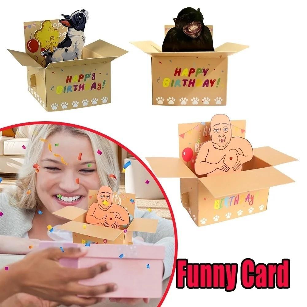 Novelty 3D Birthday Greeting Card Funny Invitation Card Happy Birthday Card Birthday Party