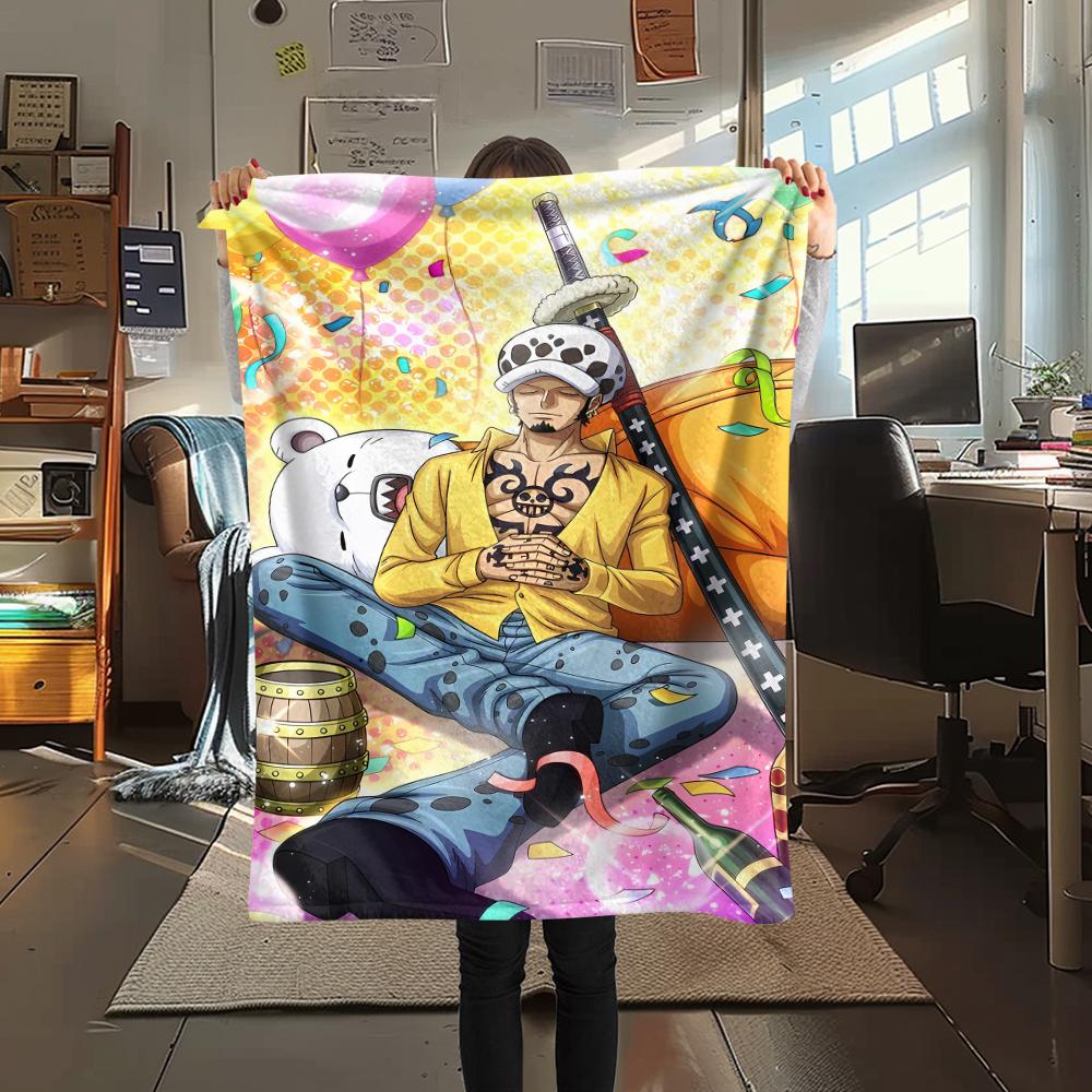 One Piece character Print Flannel Blanket,High quality Comfortable for All Seasons,Home Decor,Warmth and Comfort,Perfect for Christmas Gifts