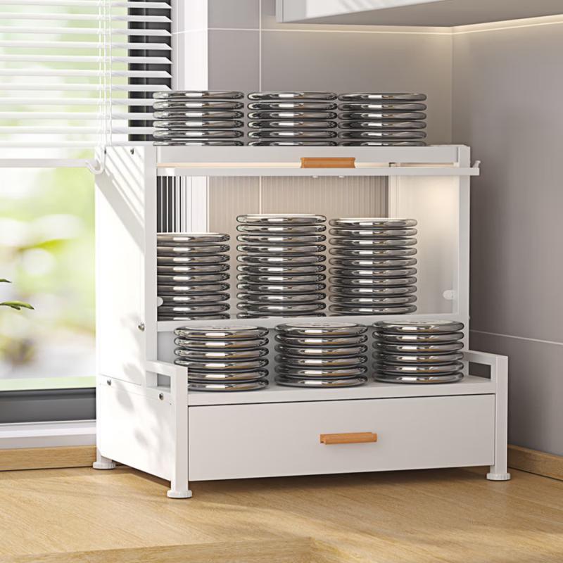 YouShu 3-Tier Dustproof Kitchen Spice Organizer with Drawers