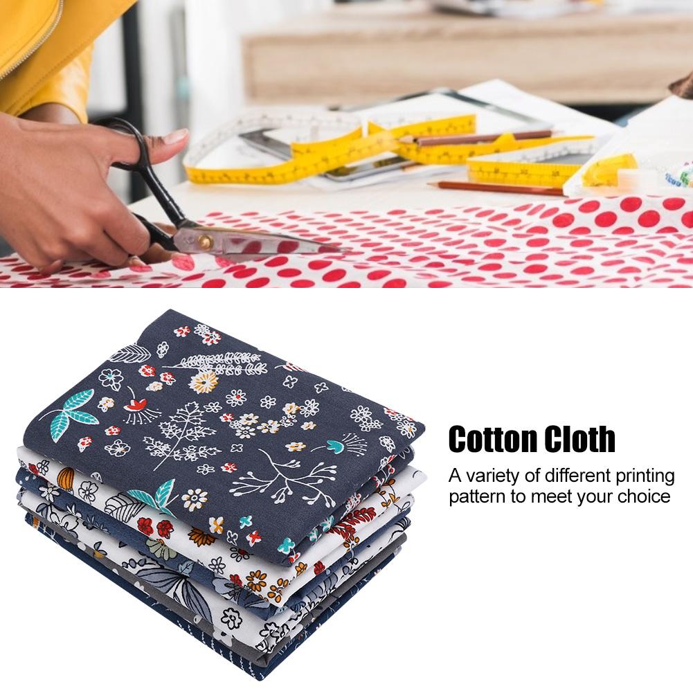 50x40cm 6Pcs Unique Flower Pattern Cotton Cloth Printed Fabric DIY Material for Craft Project