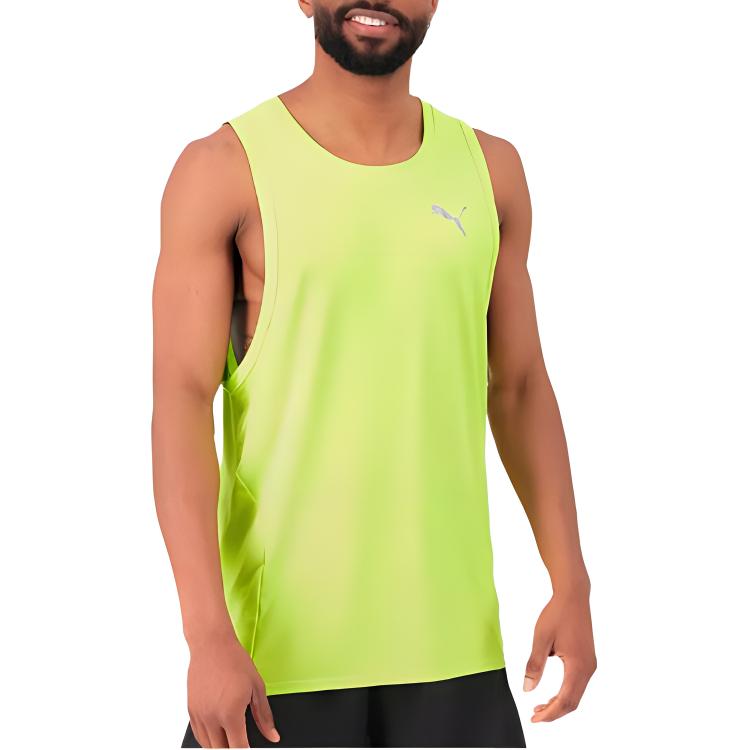 Puma Run Favorite Singlet Printed Sports Casual Moisture-Wicking Round Neck Vest Men Tops Green 523149-39