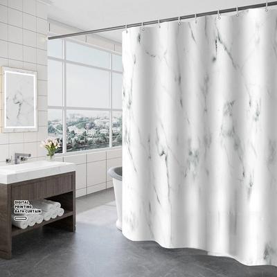 Thickened Waterproof And Mold Proof Shower Curtain Minimalist Bathroom  Hotel  Marble With Hook
