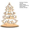 Christmas Tree Table Sign Decoration Farmhouse Rustic Jesus Nativity Wooden Ornament with Base Home Office Bookshelf Desktop Decor