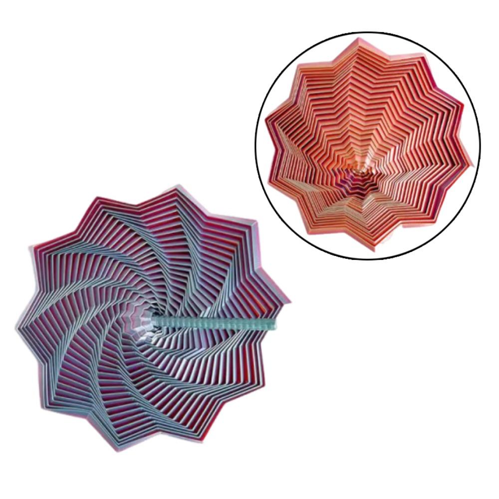 Visual Illusion Fractal Fidget Star Model 3D Printing Whirling Spiral Ornaments  Office/School