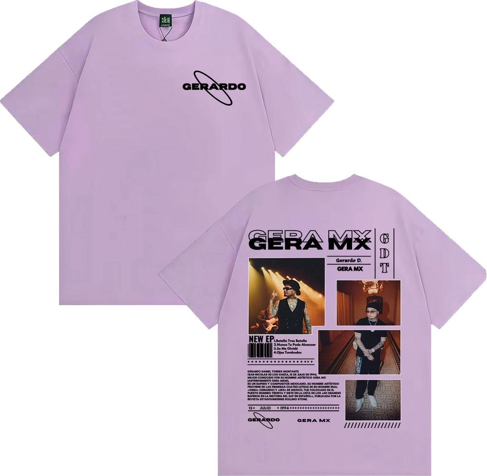 Rapper Gera Mx Album Tour 2025 Graphic T-shirts Men Women Clothing Harajuku Style Vintage T Shirt Casual Loose Oversized T-shirt