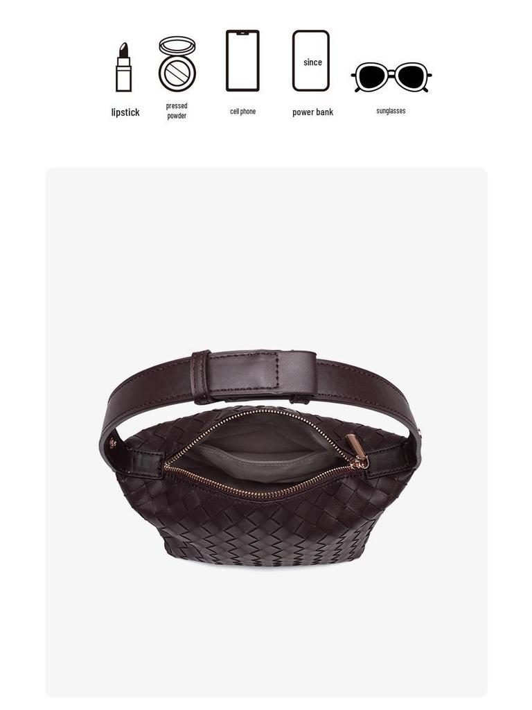 2024 New High-End Woven Handbag: Autumn/Winter Women's Bento Lunch Box Underarm Bag