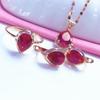 Purple Gold-Plated Rose Gold Water Drop-Shaped Egg Surface Earrings, Simple Light Luxury, High-End Color Gold Ear Buckle Ear Jewelry
