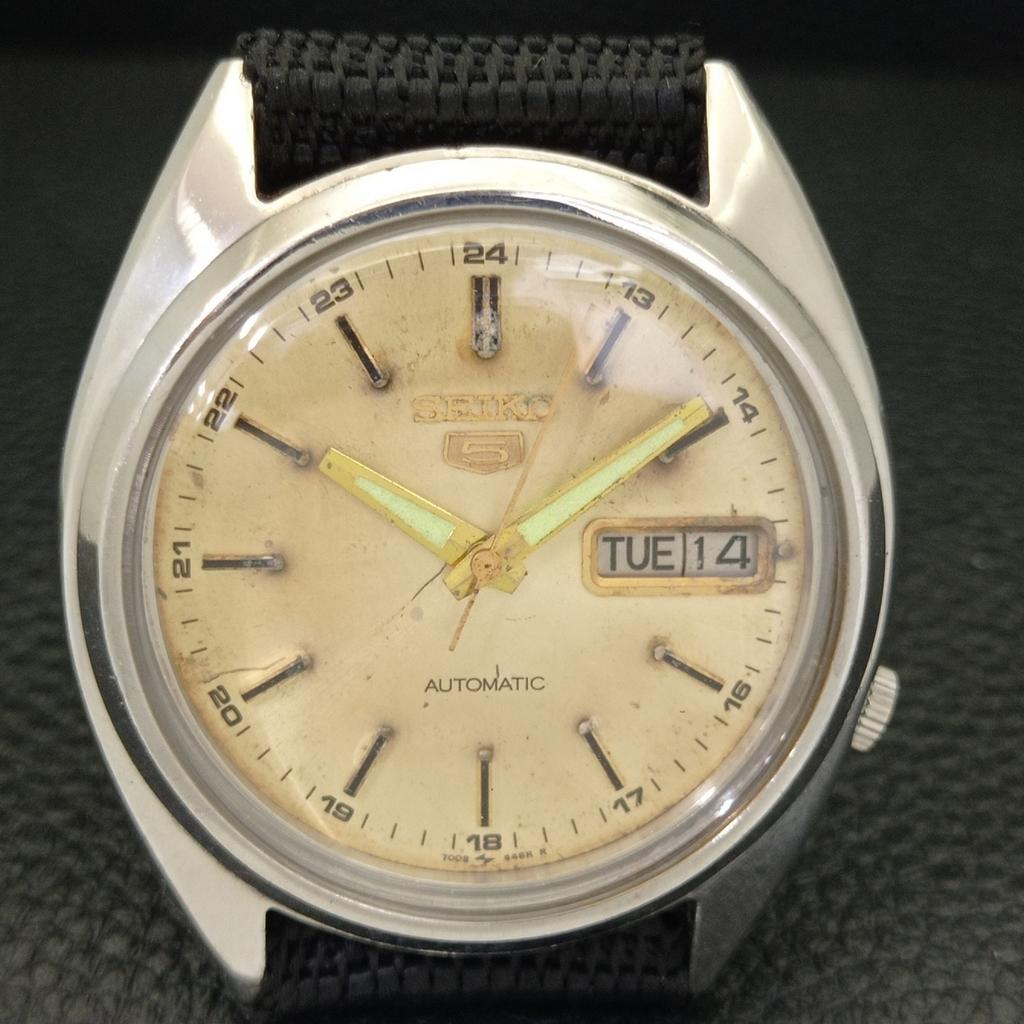 JAPAN VINTAGE SEIKO 5 AUTOMATIC 7009A MENS ORIGINAL DIAL WATCH a500791-5 R154-a500791