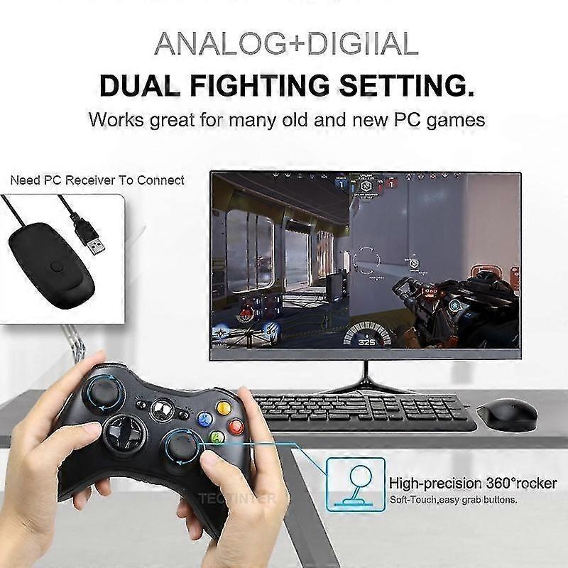 Gamepad For Xbox 360 Wireless/wired Controller For Xbox 360 Console 2.4g Wireless Joystick For Xbox360 Pc Game Controller Joypad  Wireless Black