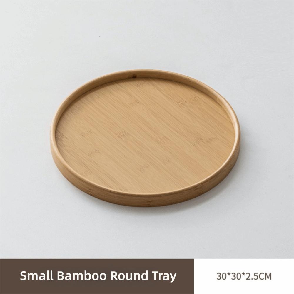 Wooden Wood Tray Round Tea Food Tray New Serving Tray Breakfast Dinner