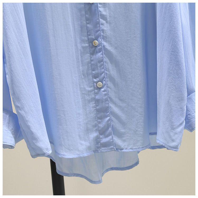 Summer Women's Thin Casual Shirt Loose Cotton Shirt Sunscreen Top