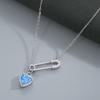 Love Pendant Pin Necklace Safety Needle Necklace Fashion Choker  Women