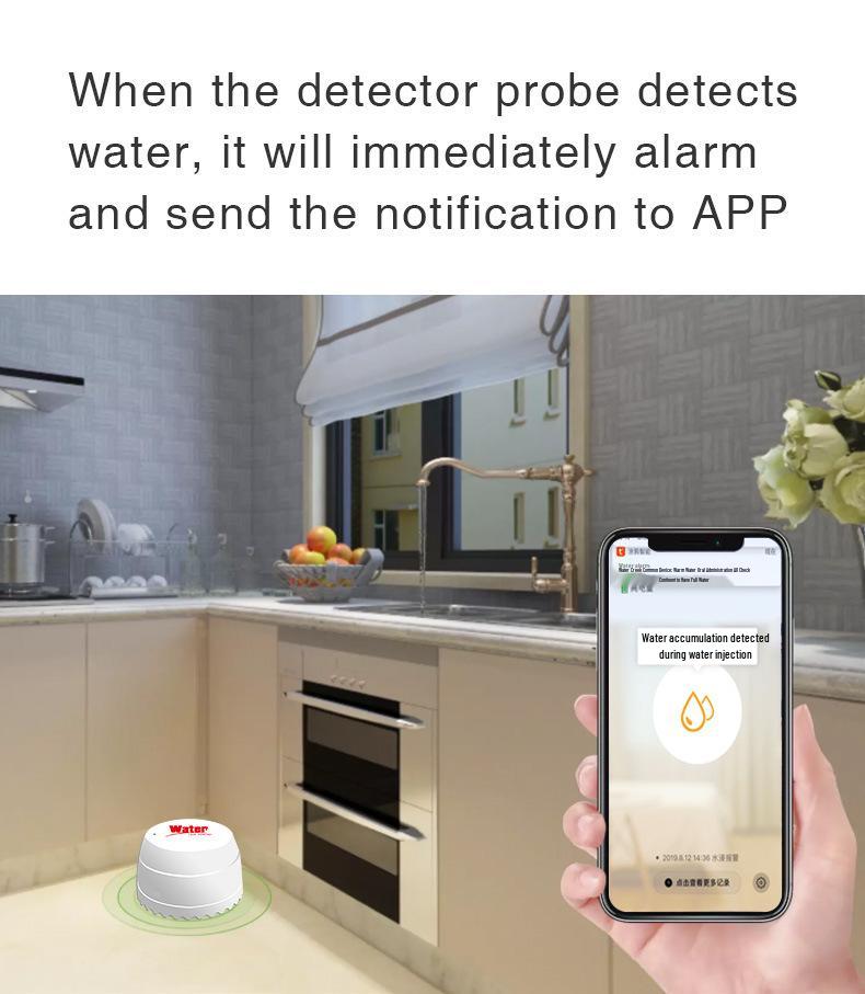 Tuya Zigbee WiFi Smart Water Leak Detector & Alarm for Kitchen