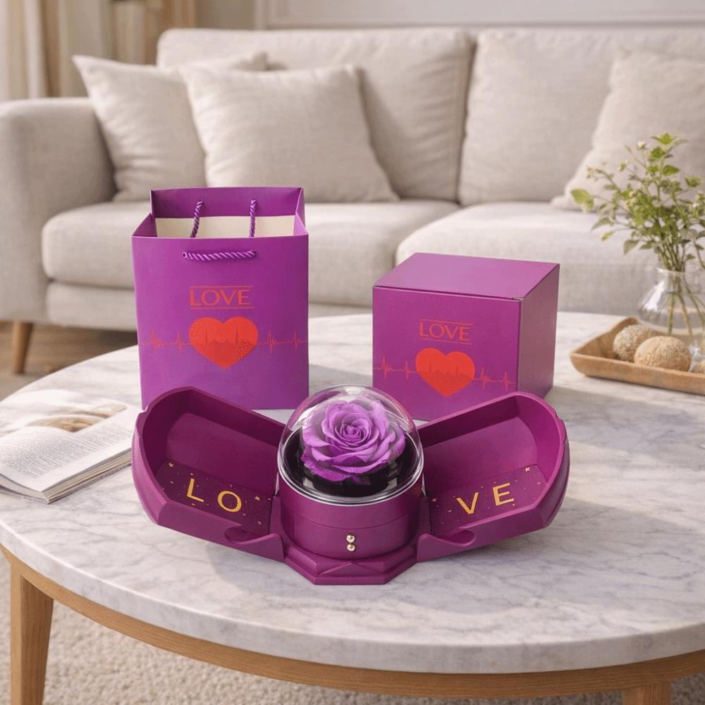 Plastic Surprise Flower Jewelry Box Decorative Castle Double Door Jewelry Box for Valentine's Day