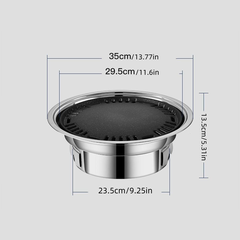 

1 шт. Утолщенный двухслойный угольный гриль-барбекю из нержавеющей стали для дома, улицы, портативная тарелка для барбекю, коммерческий корейский