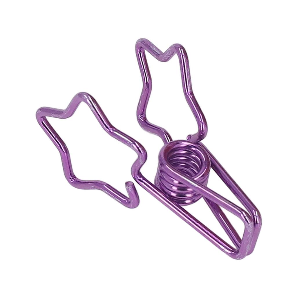 100pcs Star Binder Clips Cute Cartoon Hollow Strong Clamping Force Sturdy Metal Paper Clamps for Office Account Tickets