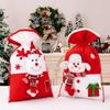 54*31cm Christmas Gift Bag Large Drawstring Storage Bag for Candy Snack Cookie Santa Claus Snowman Gift Packing Xmas Decoration
