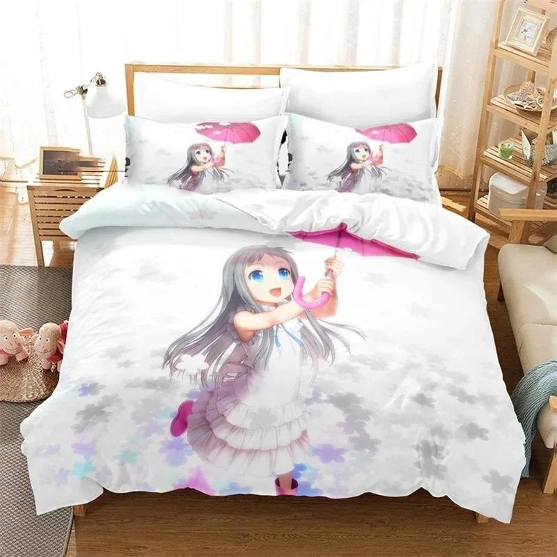 3D Printed Anime Anohana Honma Meiko Beding Sets Exquisite Bed Suplies Set Soft Duvet Cover Bed Warm Comforter Set High-End Premium Birthday Gift